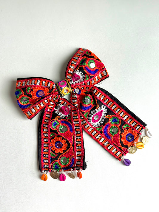 Multicolour Lady Bow - Bird Motif
